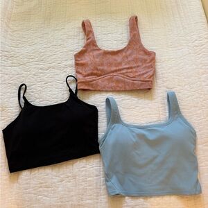 Amazon Women's Crop Tops - Black, Pink, and Blue